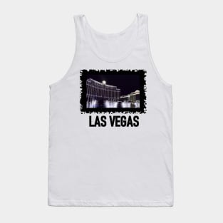 LAS Vegas Bellagio And Caesars Palace Typography Tank Top